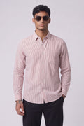 Threaded Blush Pink Stripe Cotton Shirt