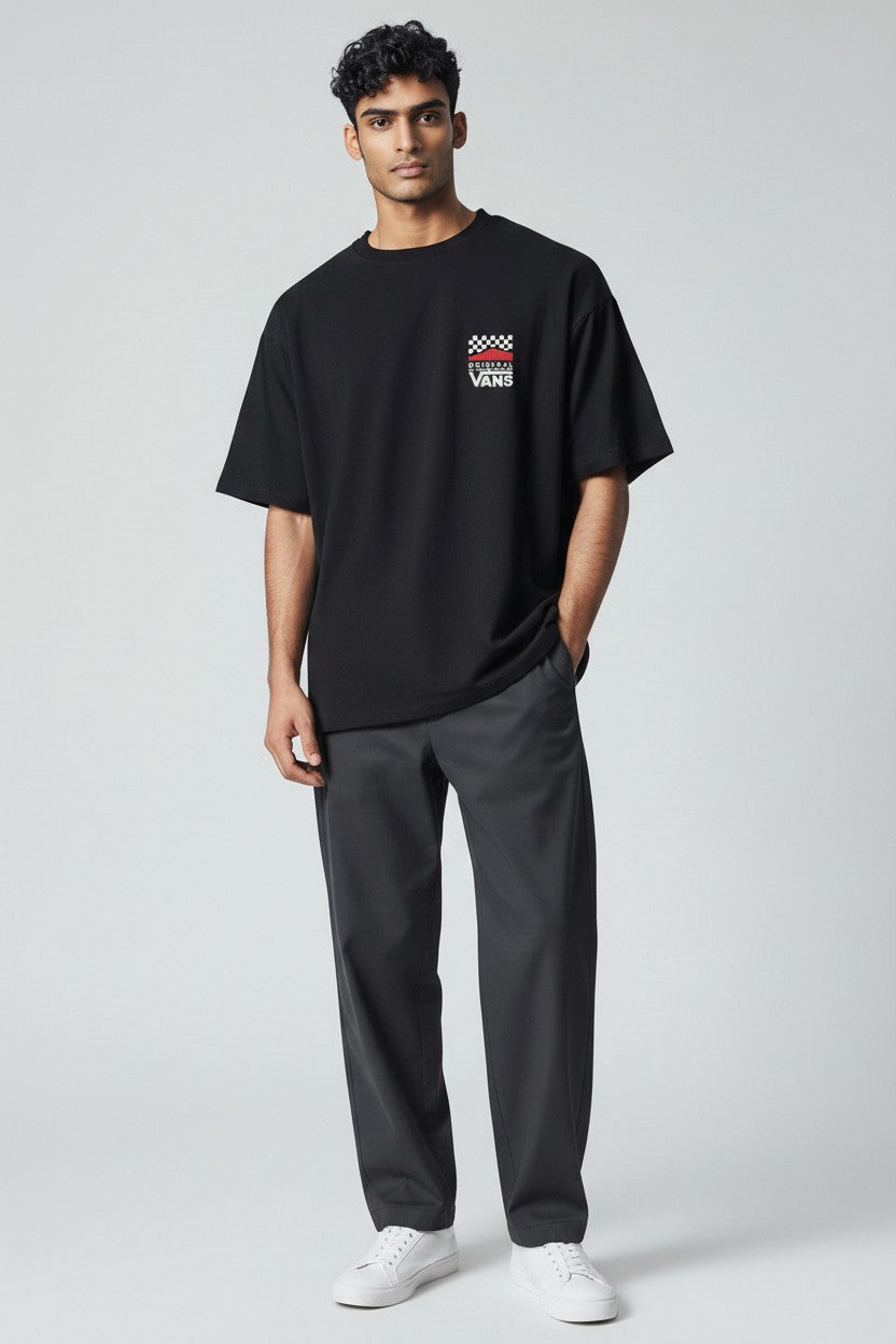 Vans "Original" Checkerboard Graphic Tee - Black