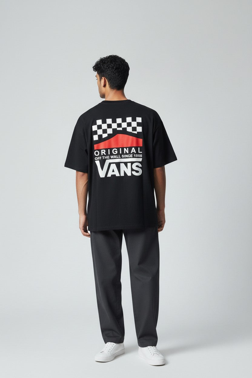 Vans "Original" Checkerboard Graphic Tee - Black