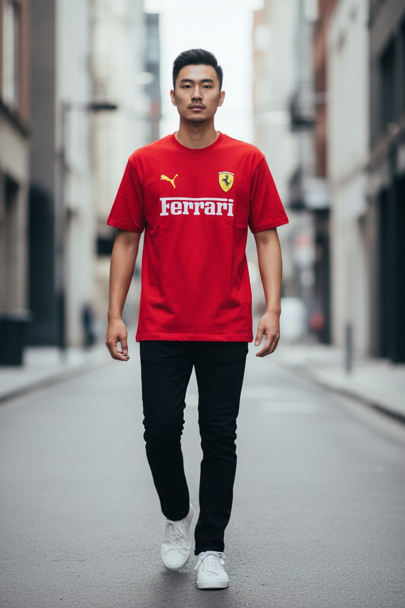 Scuderia Ferrari Heritage Oversized Tee - Rosso Corsa