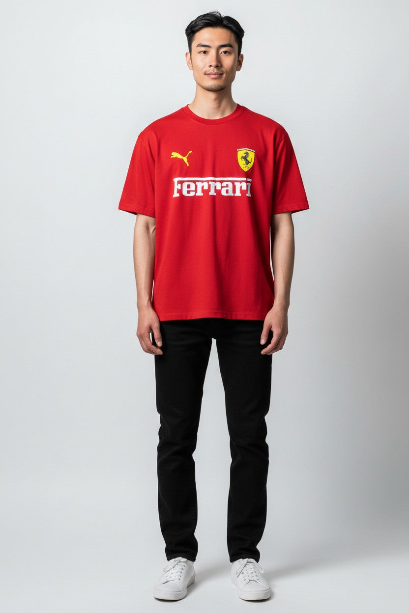 Scuderia Ferrari Heritage Oversized Tee - Rosso Corsa