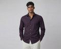 Threaded Plum Armani Fabric Shirt - Premium Minimal Streetwear