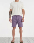 Threaded Lavender Cotton Stretch Shorts
