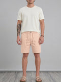 Threaded Peach Cotton Stretch Shorts