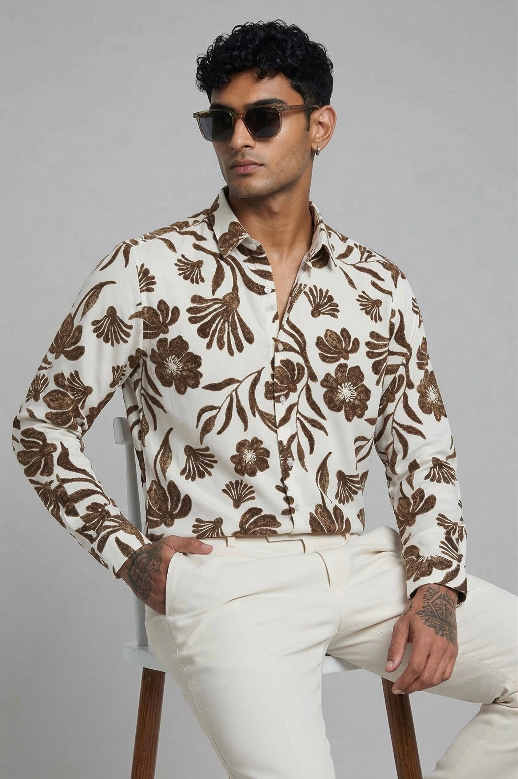 Threaded Earth Floral Print Rayon Shirt - Premium Streetwear Edition
