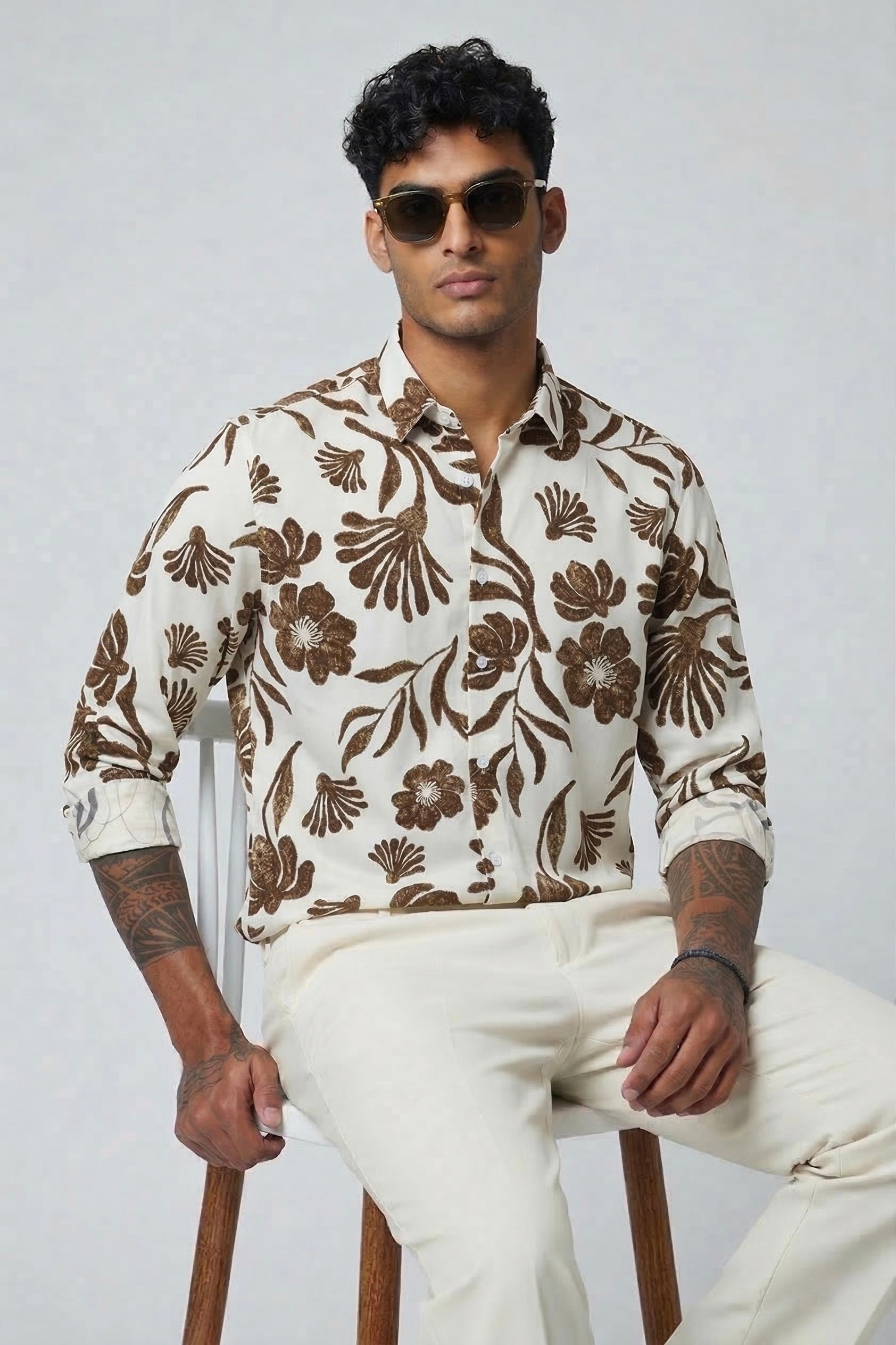 Threaded Earth Floral Print Rayon Shirt - Premium Streetwear Edition