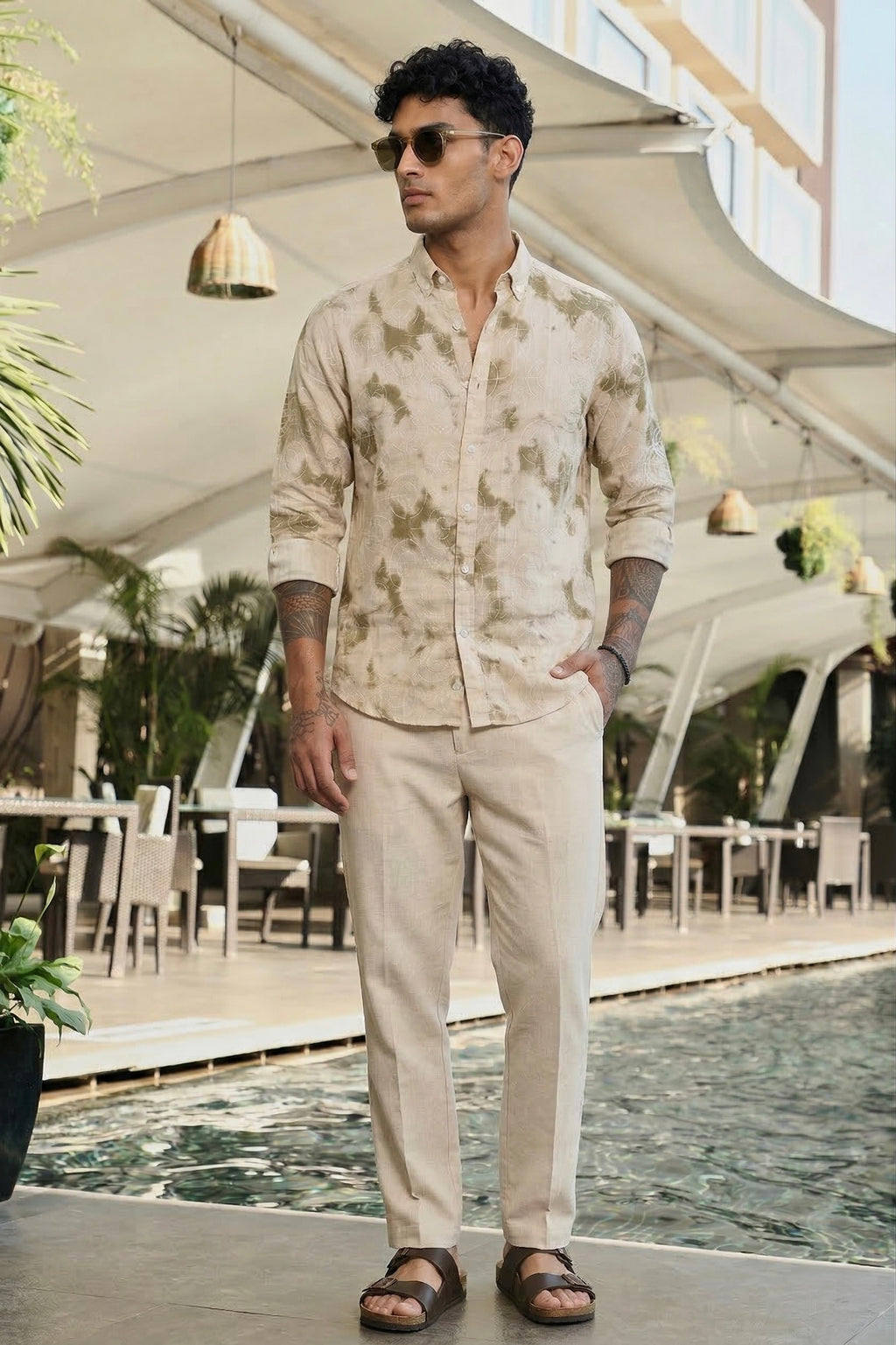 Threaded Embroidered Cotton Shirt - Premium Textured Streetwear